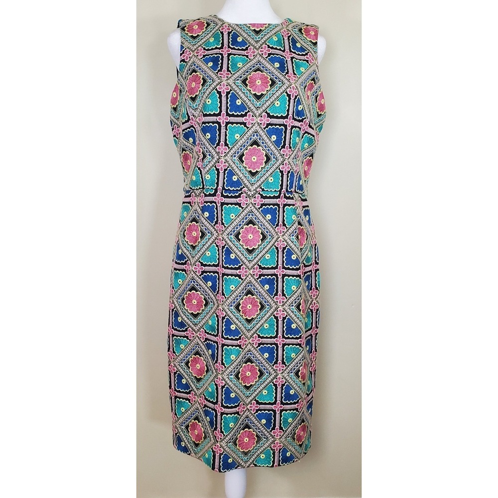 Brooks Brothers All Over Embroidered Floral Sleeveless Knee Length Boho 6
